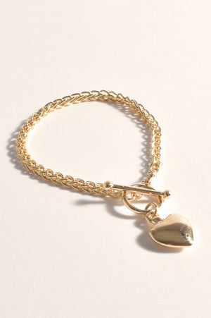 Rope Chain Heart Drop Bracelet