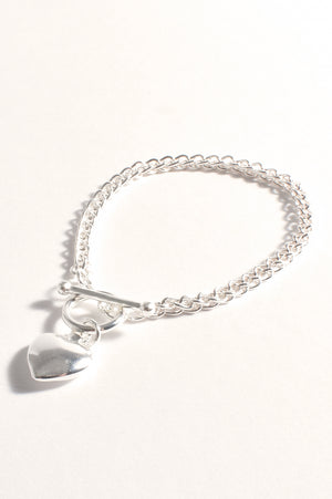 Rope Chain Heart Drop Bracelet