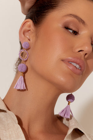 Tassel Drop Bead Event Earrings