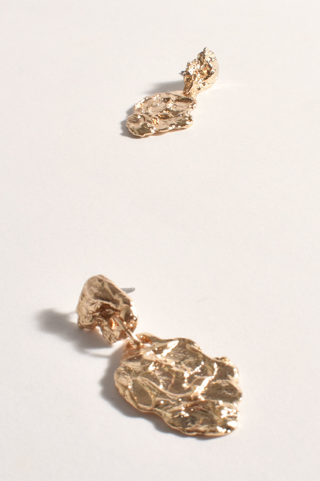 Golden Molten Organic Shape Earrings