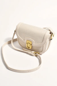 Isobel Fabric Saddle Cross Body Bag (Cream)