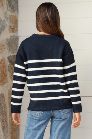 Navy and White Stripe Knit