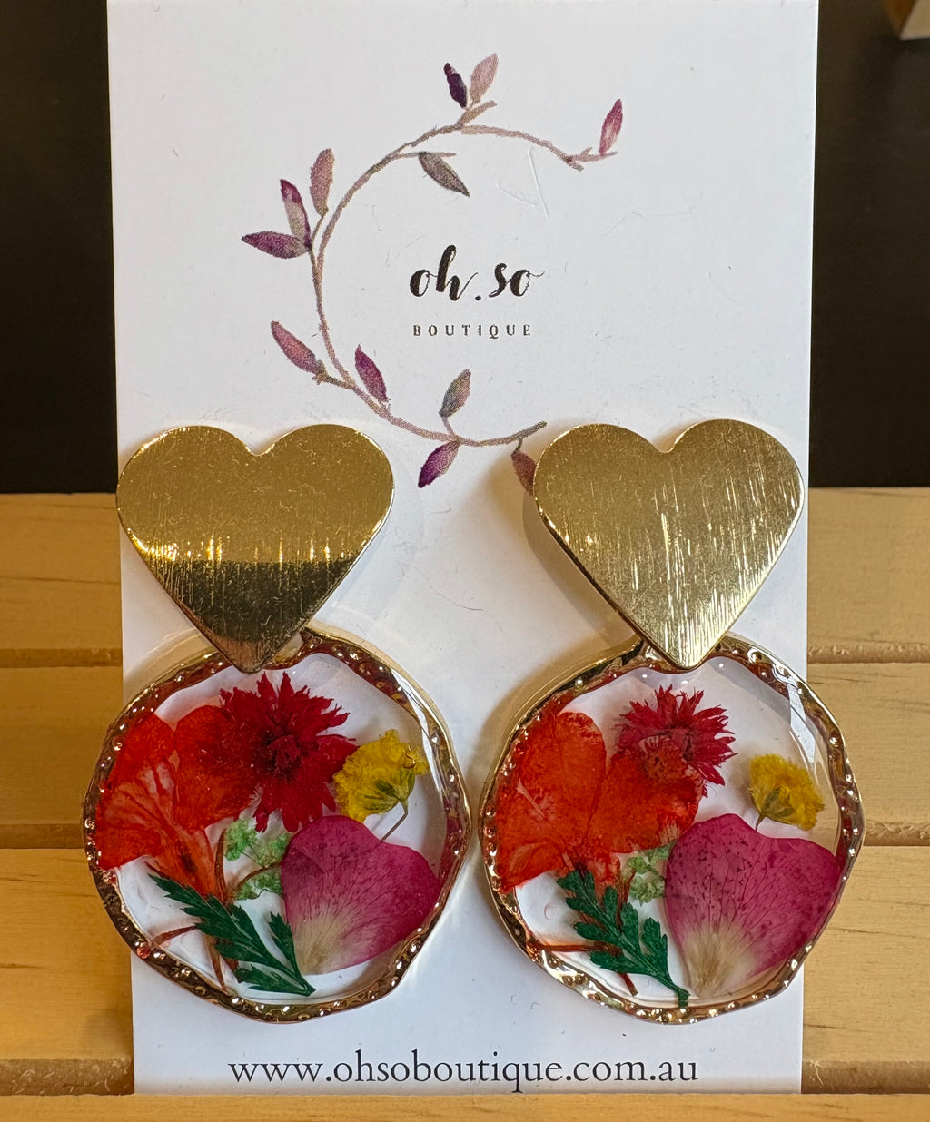 Botanical Bloom Heart Earrings- 04