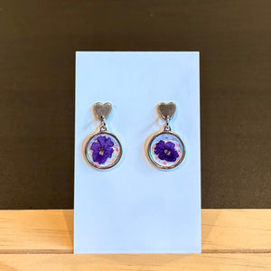 Purple Petunia Silver Earrings - 04