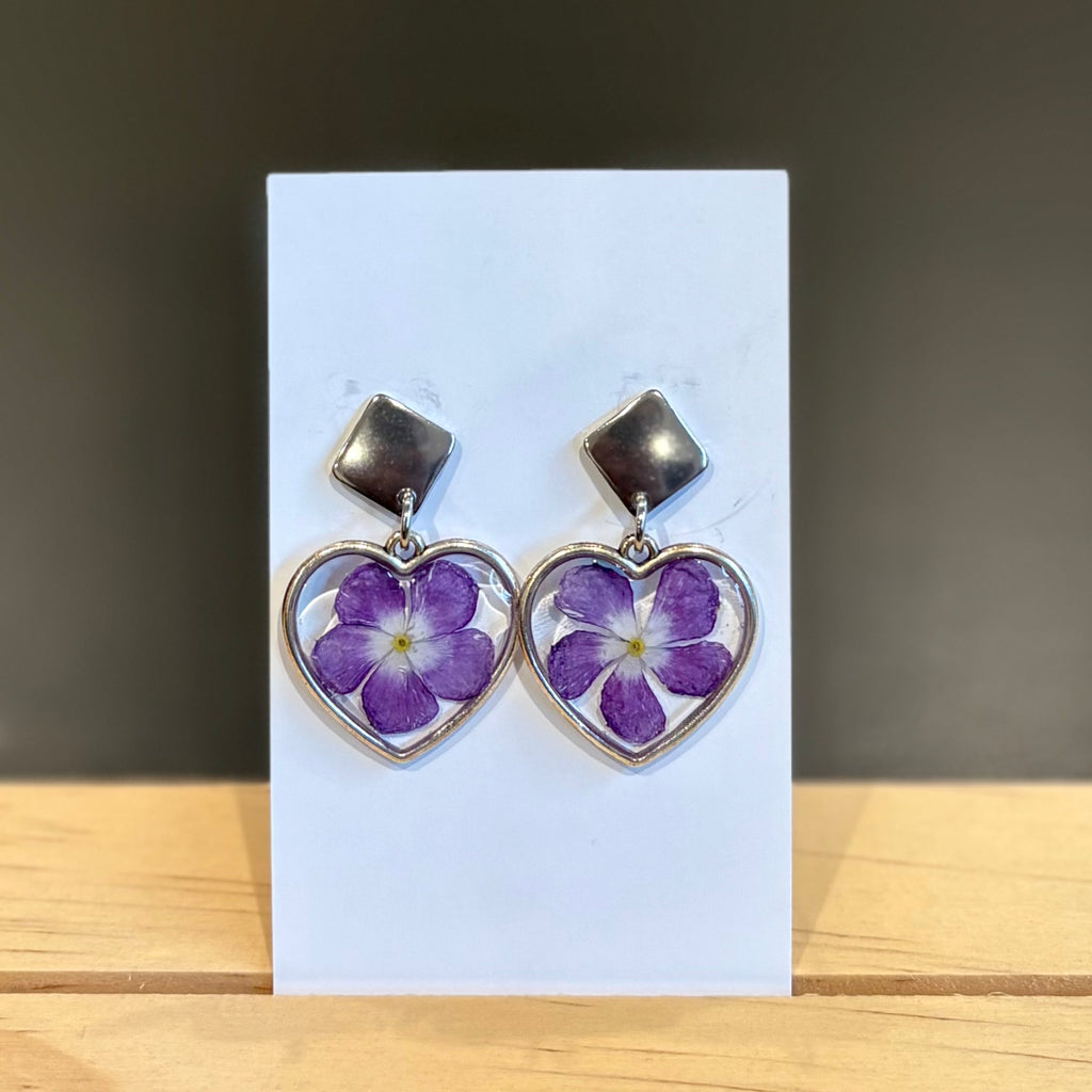 Pansy Heart Earrings - 06