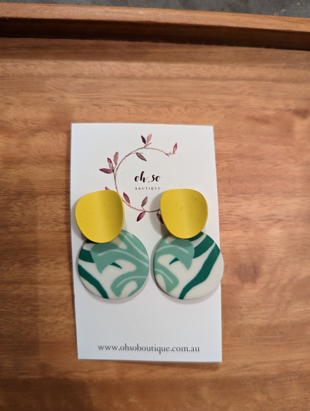 Abstract Clay Earrings - Rainforest
