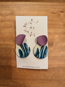 Abstract Clay Earrings - Leaves