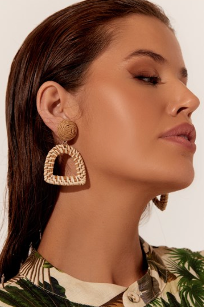 Natural Arch Rattan Earrings