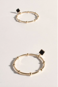 Circle Front Statement Earrings - Gold