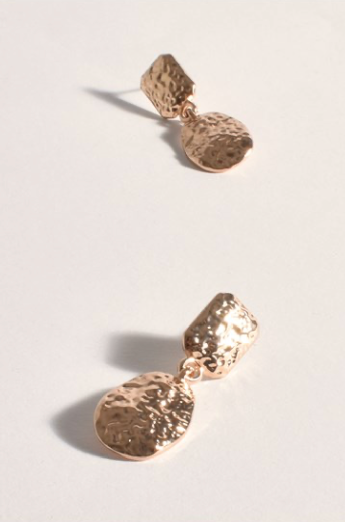 Textured Midsize Metal Earrings