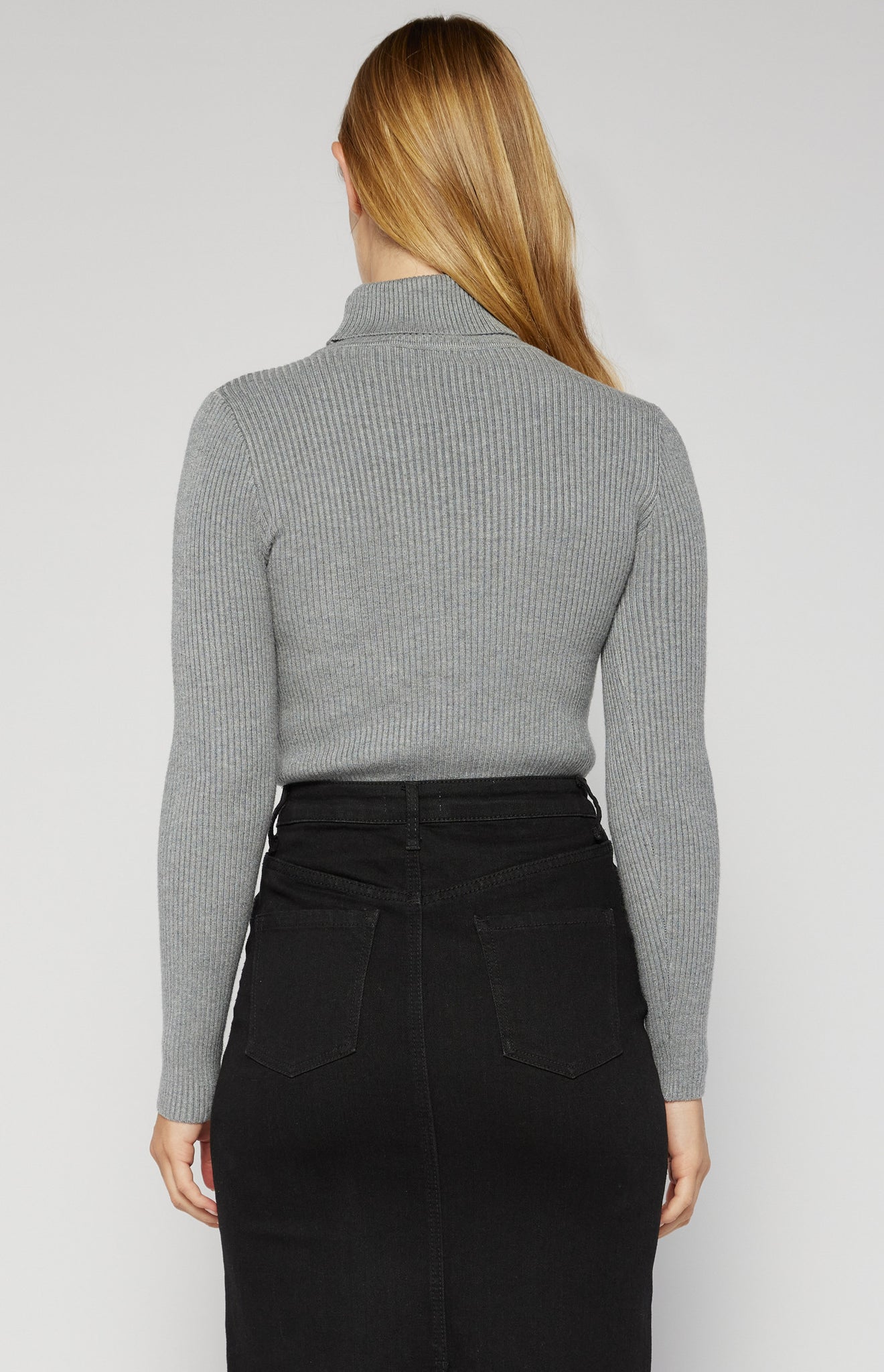 High Neck Fitted Basic Knit Top