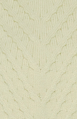 Mock Neckline Cable Knit Textured Jumper