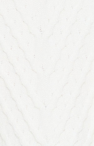 Mock Neckline Cable Knit Textured Jumper