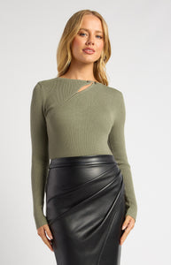 Silver Embellishment Cut Out Detail Knit Top