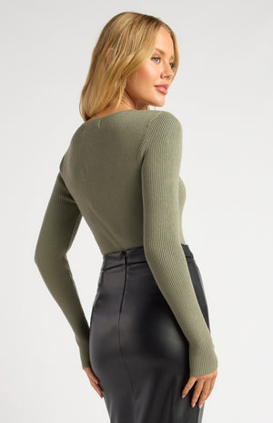 Silver Embellishment Cut Out Detail Knit Top