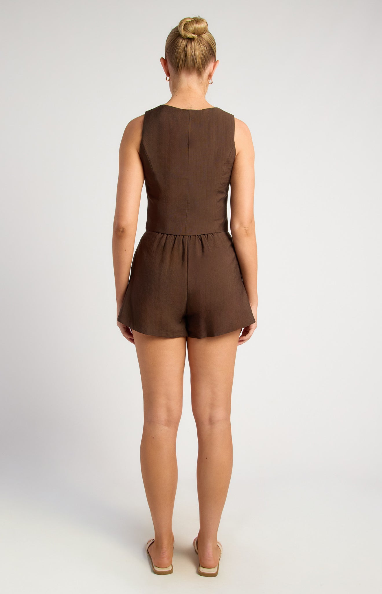 Kara Vest and Short Set - Espresso