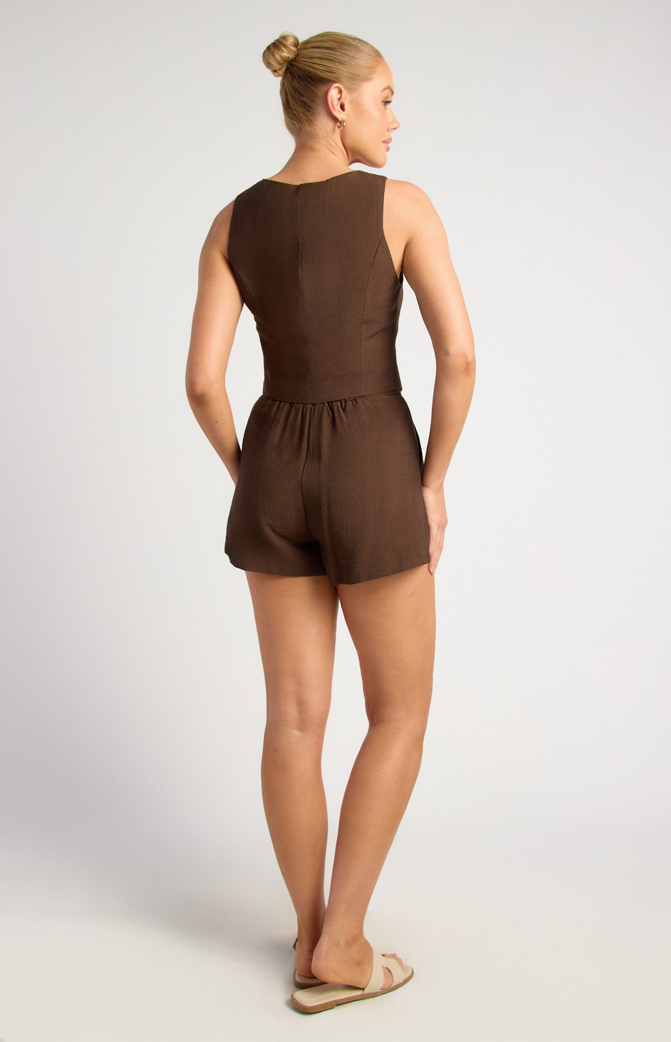 Kara Vest and Short Set - Espresso