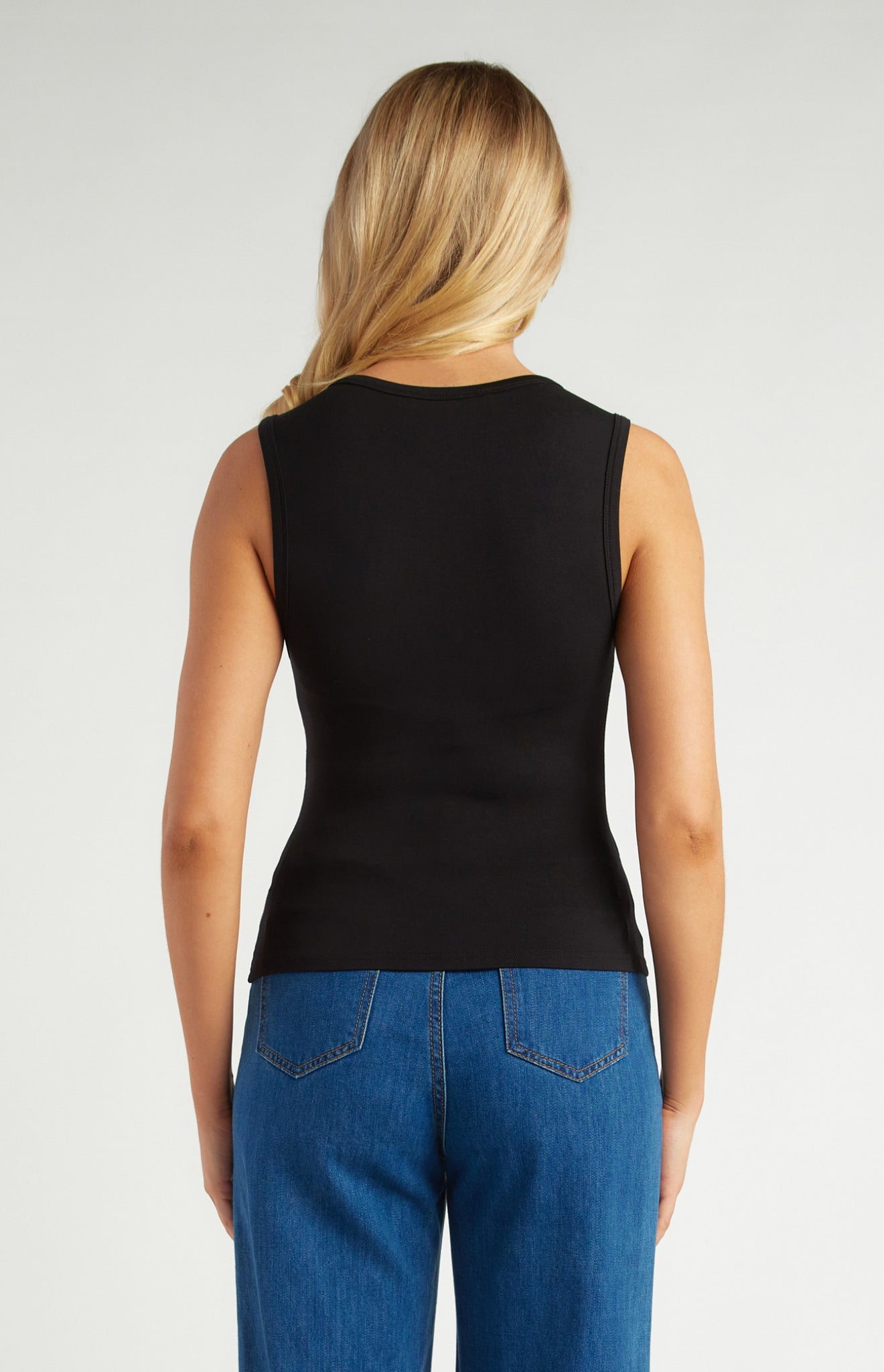 Front Twist Detail Jersey Top - Black