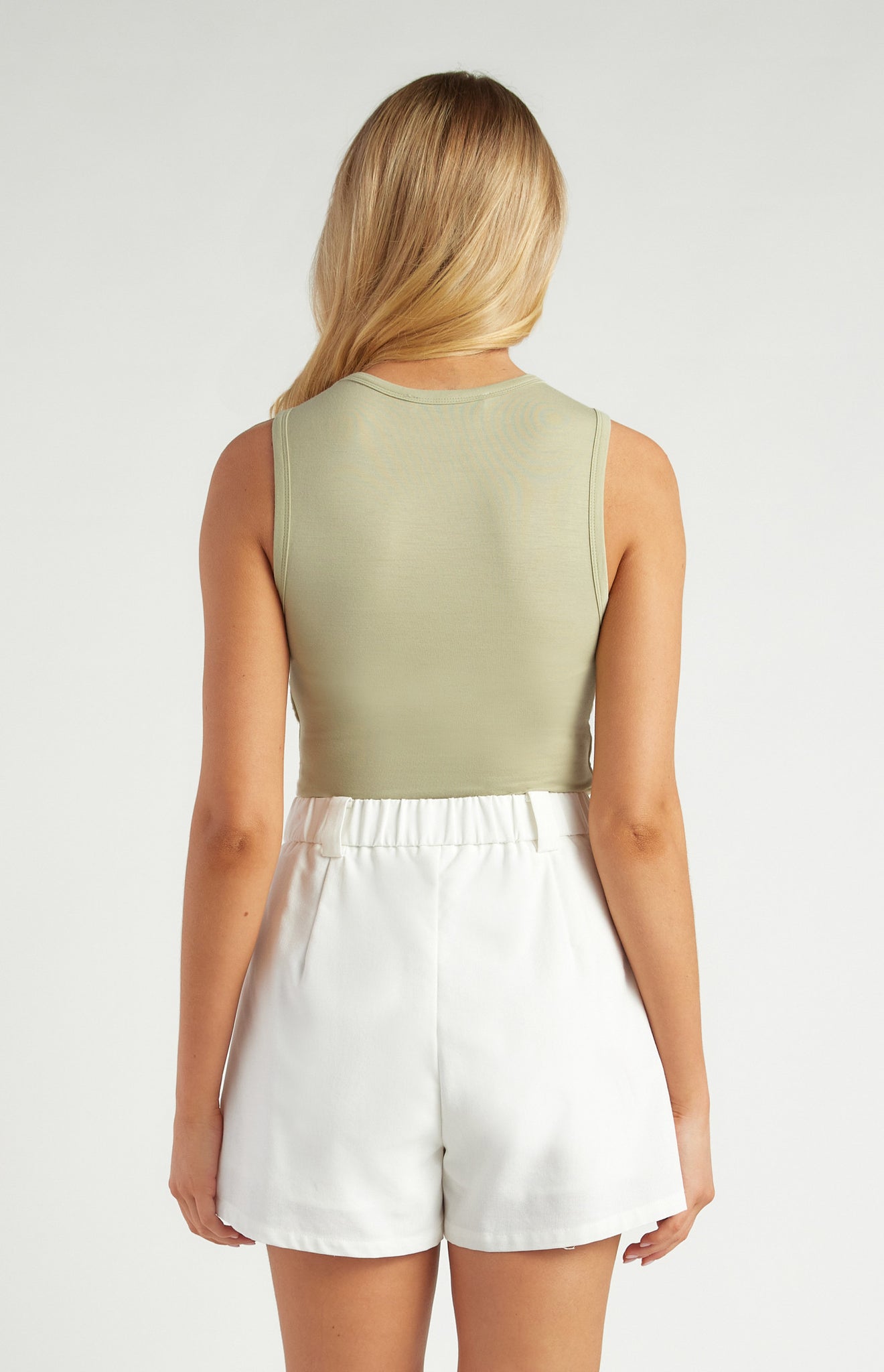 Front Twist Detail Jersey Top - Pistachio