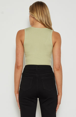 Sleeveless Front Cut Out Knit Top