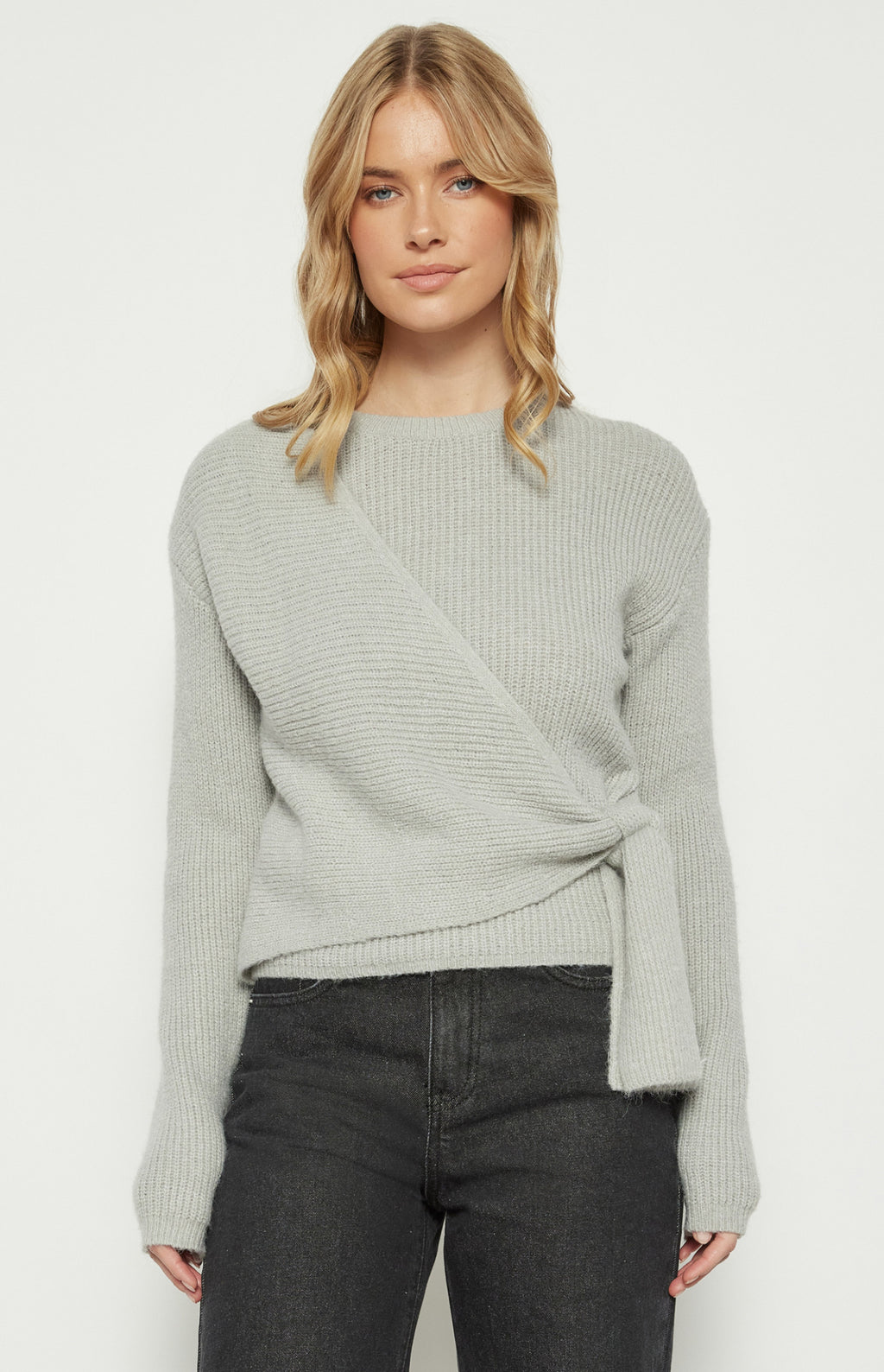 Round Neck Side Detail Knit Jumper