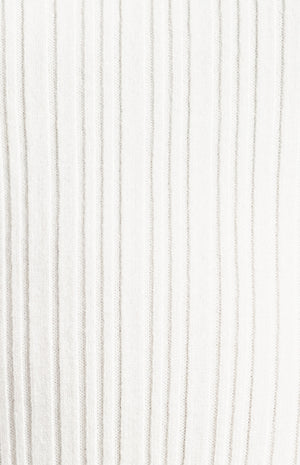 White Short Sleeve Twist Neckline Cut Out Detail Knit Top