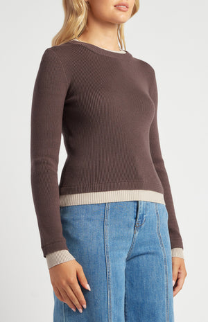 Double Layer Detail Knit Top