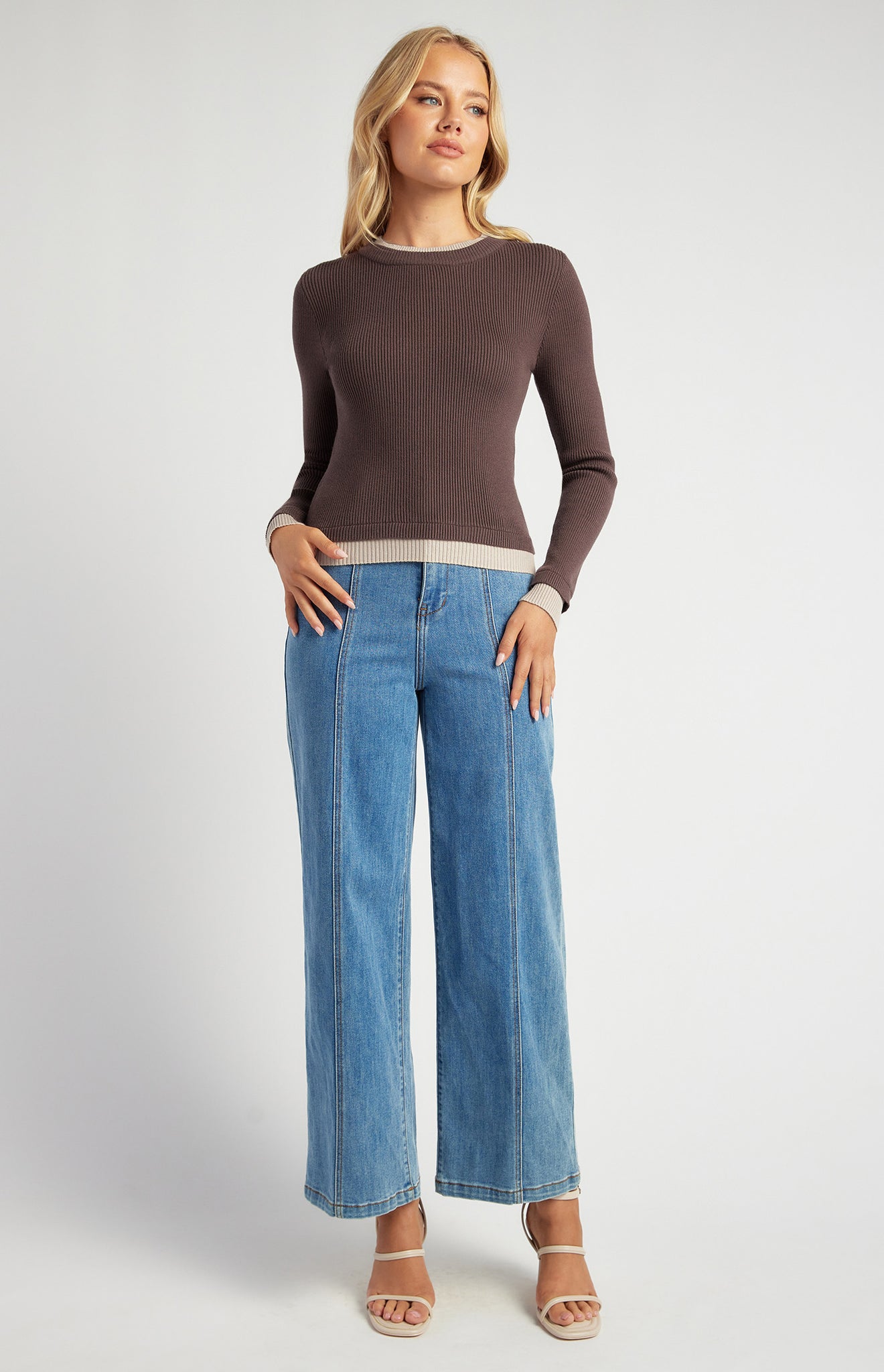 Double Layer Detail Knit Top