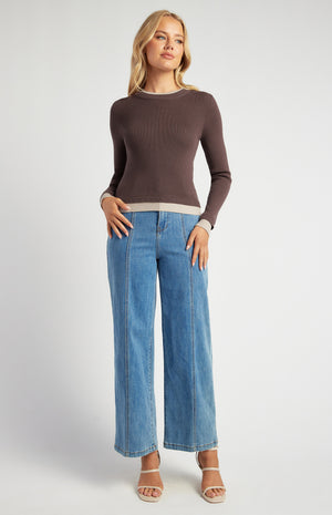 Double Layer Detail Knit Top