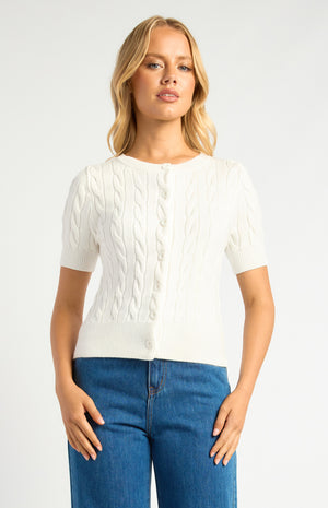 Button up Cable Knit Top