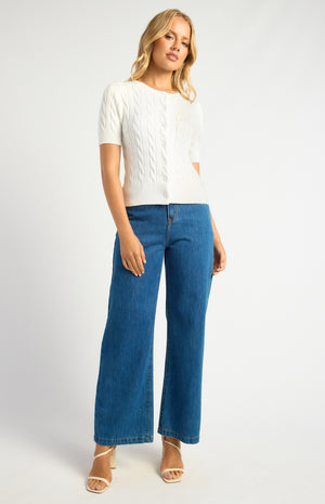 Button up Cable Knit Top