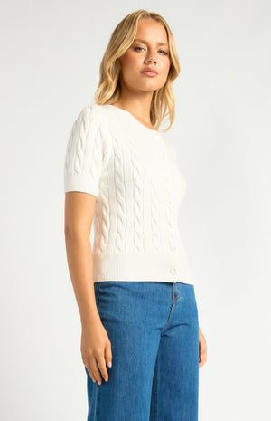 Button up Cable Knit Top