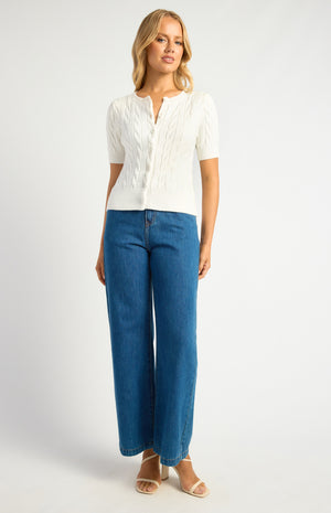 Button up Cable Knit Top