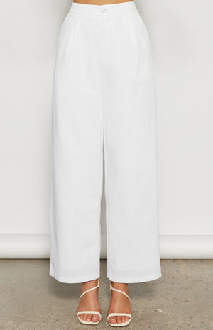 Linen Blend Wide Leg Pants