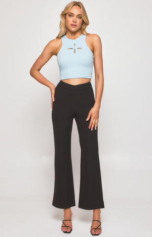 Solange Racer Jersey Top With Cut Out Details