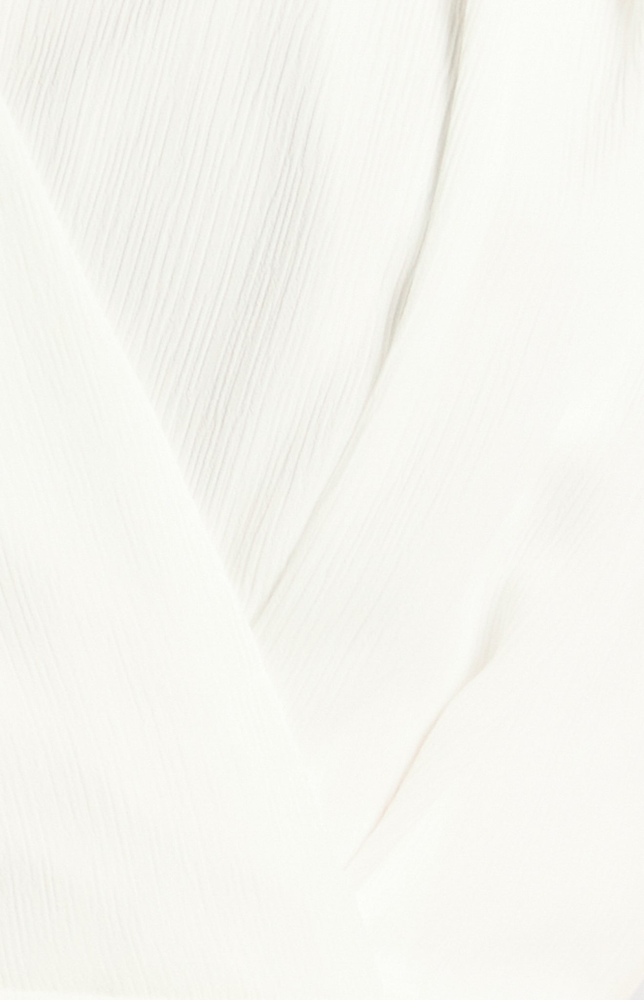 V Neckline Pleated Detail Chiffon Top - White